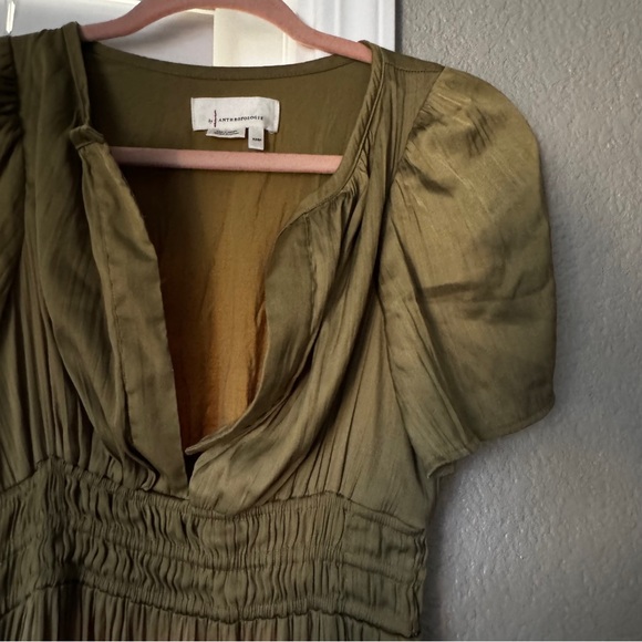 SUMMER COLLECTION ANTHROPOLOGIE Olive Green Maxi Dress Somerset collection - Picture 4 of 14